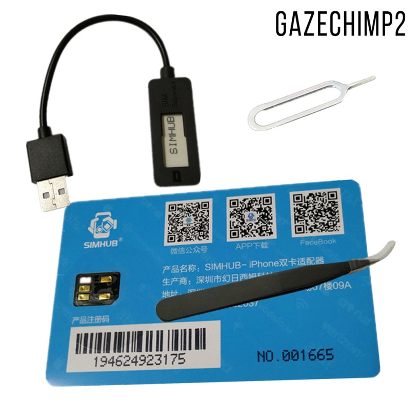 Thiết Bị Mở Rộng Thẻ Sim Điện Thoại Gazechimp2 Cho Iphone 5 / 6 / 7plus / 8 / Xs