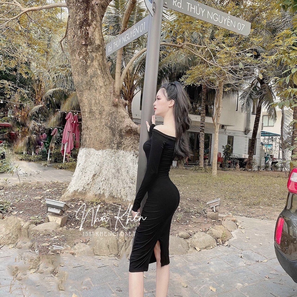 Đầm body đen khoét ngực 🖤