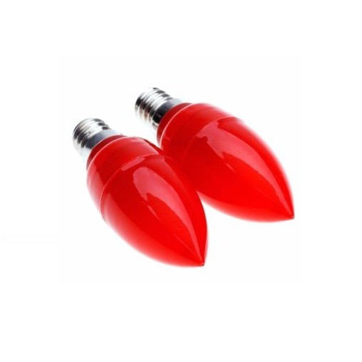 Bộ 2 bóng đèn Led trái ớt màu đỏ cho đèn thờ 1W E12