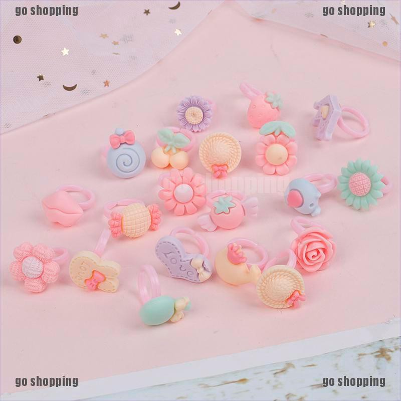 Set 20 Nhẫn Nhựa Resin Cho Bé Gái