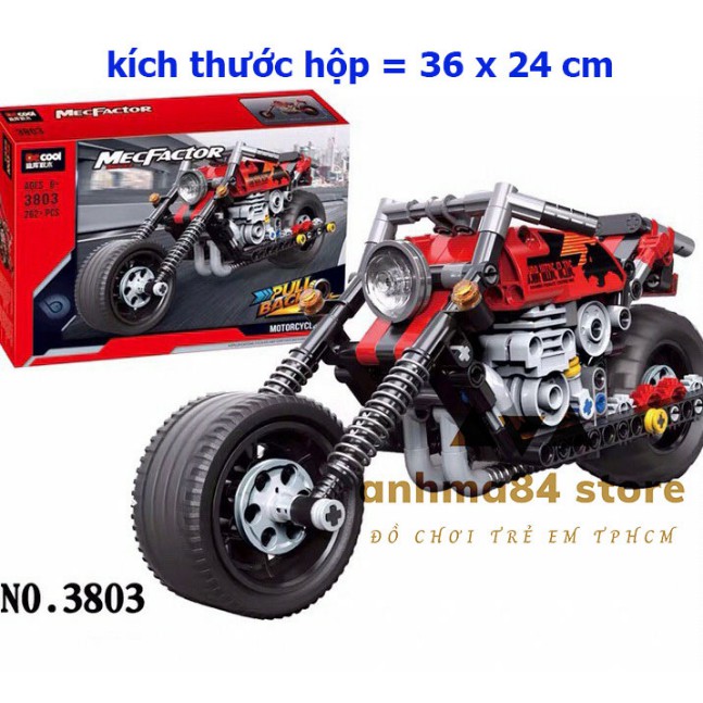 Đồ chơi LEGO xếp hình Siêu Xe Môtô xịn sò - Mô hình LEGO xe moto bánh cao su, chạy trớn - 262 miếng - anhma84 store