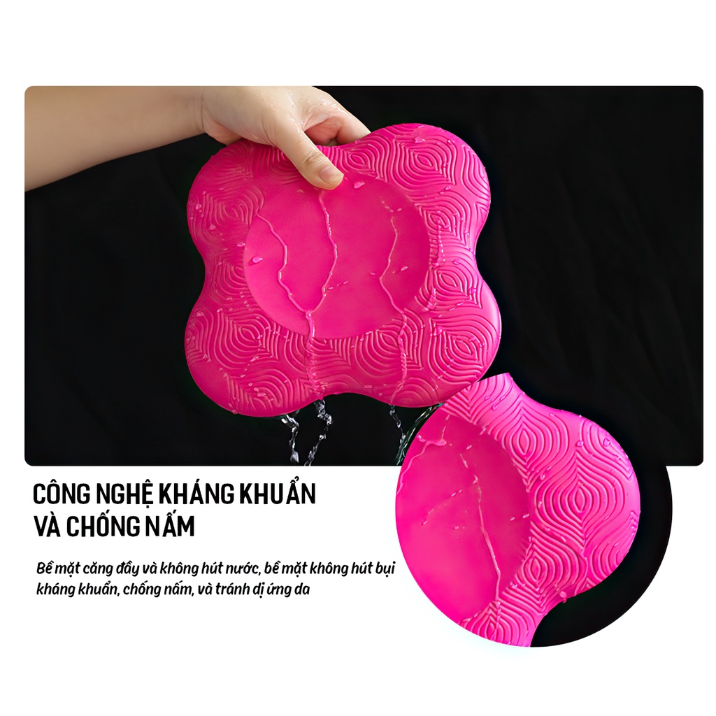 Miếng đệm gối, đầu, khuỷu tay tập yoga Pad cao su - Thư viện yoga - Kích thước 19,5cm x 19,5cm ,2,2cm, Chất liệu cao su
