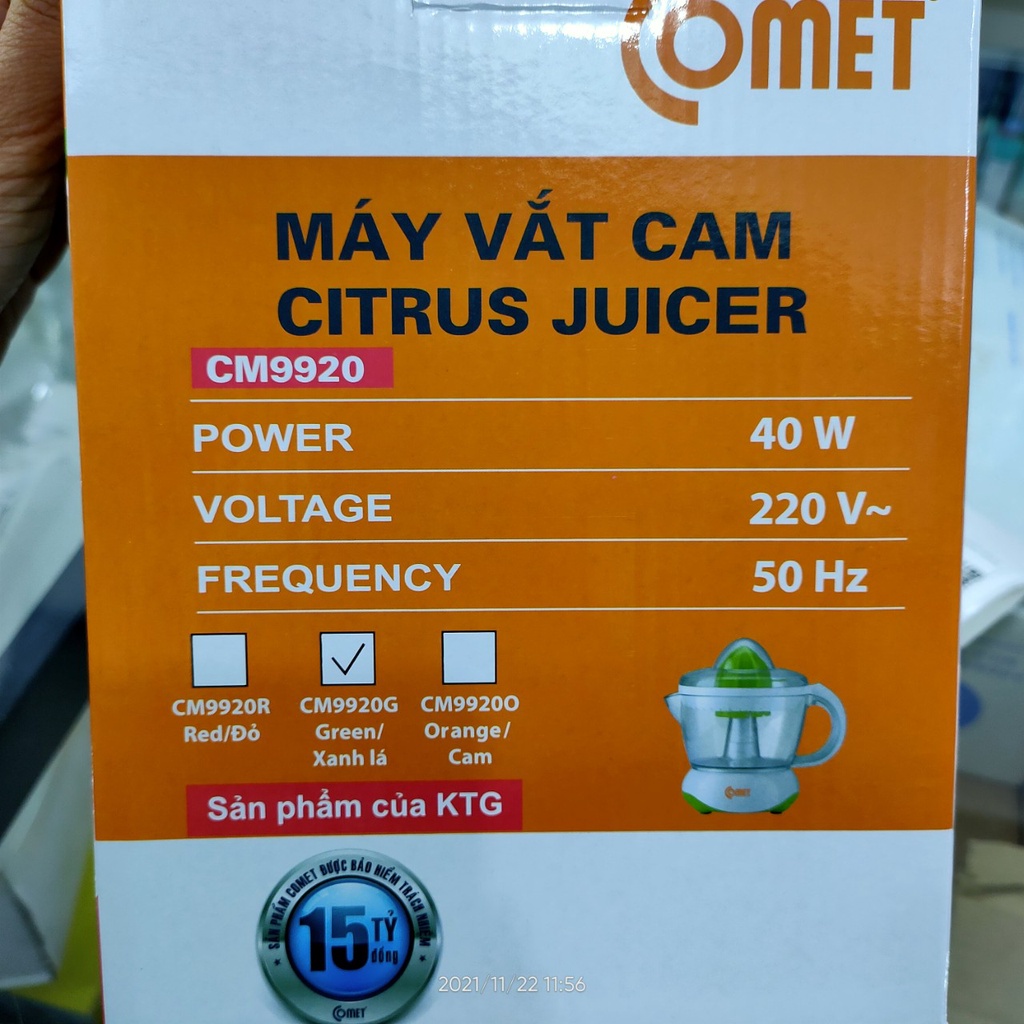 Máy Vắt Cam Comet CM9920 (0.7 Lít) - Hàng Chính Hãng