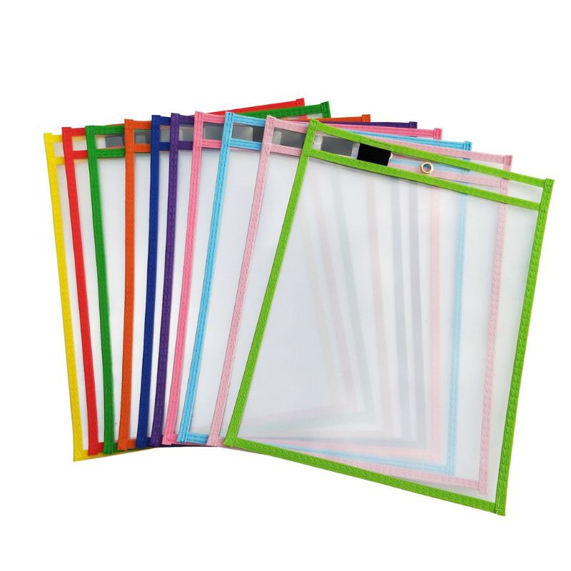 KING Dry Erase Pockets Can Be Reused Perfect for Classroom Organization, Plastic Reusable Dry Erase Pocket, Teaching Supplies