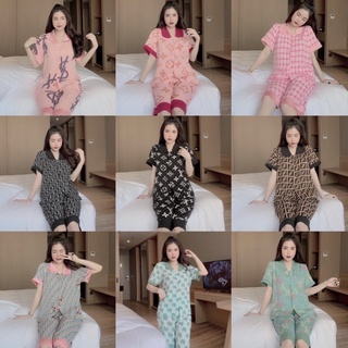 Đồ Bộ Pijama Lửng Cổ Sen Bèo Mango