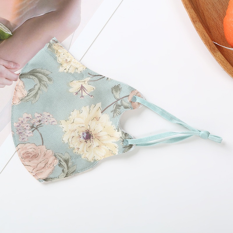 2022 new women's sun-proof cloth mask 3D chiffon large flower adult women's self-contained Bridge strip UV-proof dust-proof washing cloth mask