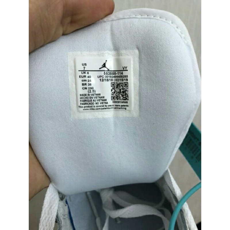Giay sneaker jd1 low mau white/navy chuan rep11 size 40 fullbox