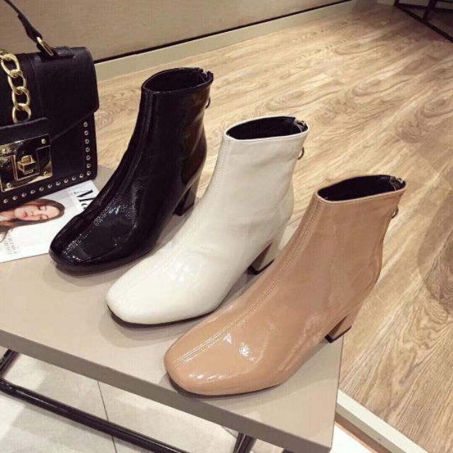 Boot nữ cổ cao da bóng cao cấp về đủ màu