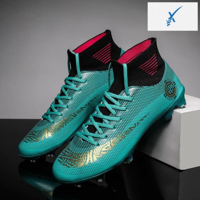 Giày đá bóng nam cổ cao cr7 Mercurial FG Giày đá banh nữ Giày bóng đá sân cỏ tự nhiên VIP