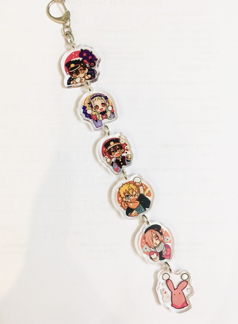 Móc khoá jibaku shounen hanako-kun 6 miếng, dây móc khoá jibaku shounen hanako-kun