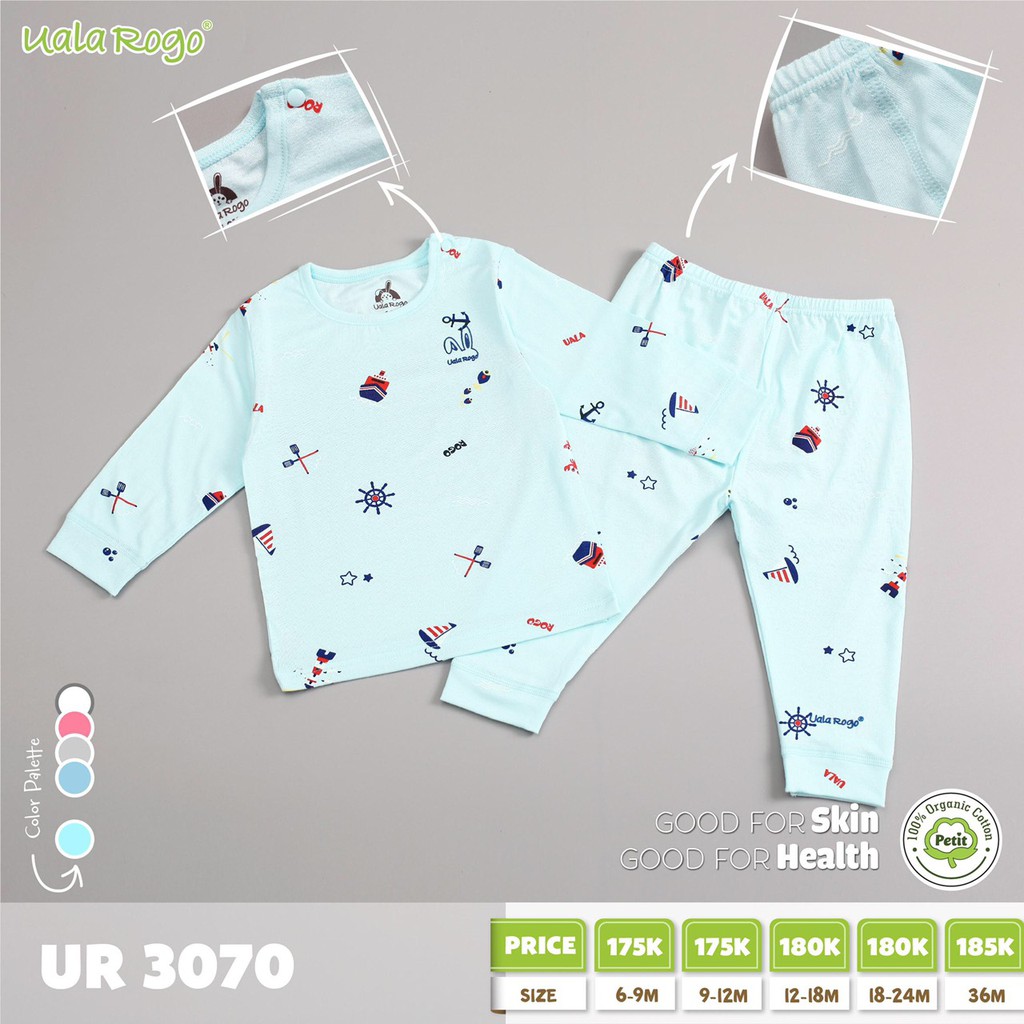 UR 3070- Bộ dài tay cài vai Petit Uala rogo