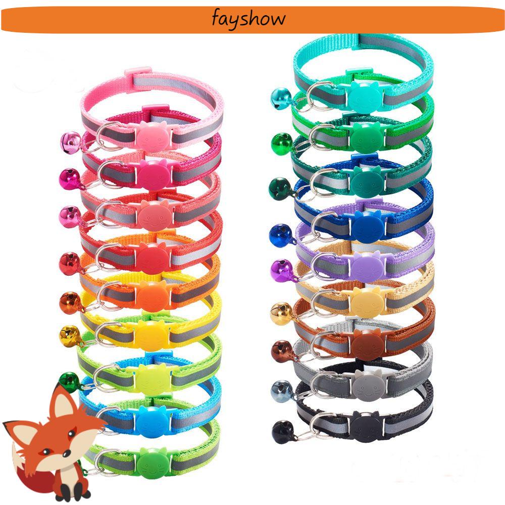 Vòng Cổ Có Chuông Và Dây Đeo Cổ Phản Quang Dễ Thương An Toàn Tháo Gỡ Nhanh Nhiều Màu Cho Mèo