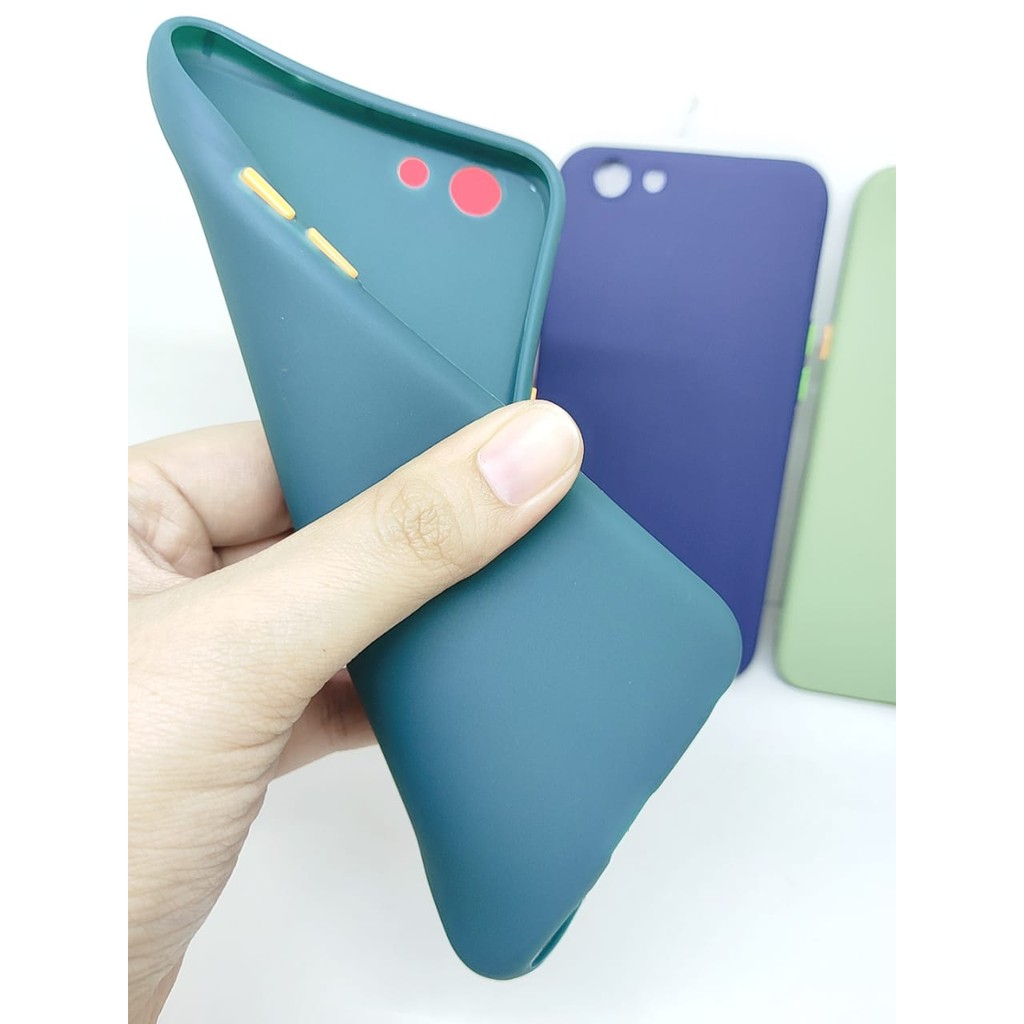 Tpu Ốp Lưng Mềm Màu Trơn Có Giá Đỡ Hình Bánh Macaron Cho Oppo F1s A59 A1601 5.5 "