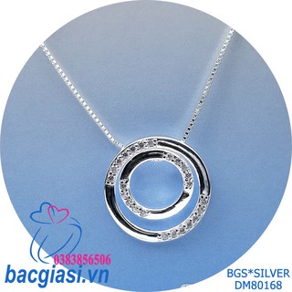Dây chuyền bạc nữ 2 vòng tròn lồng nhau dễ thương Sài Gòn DM80168