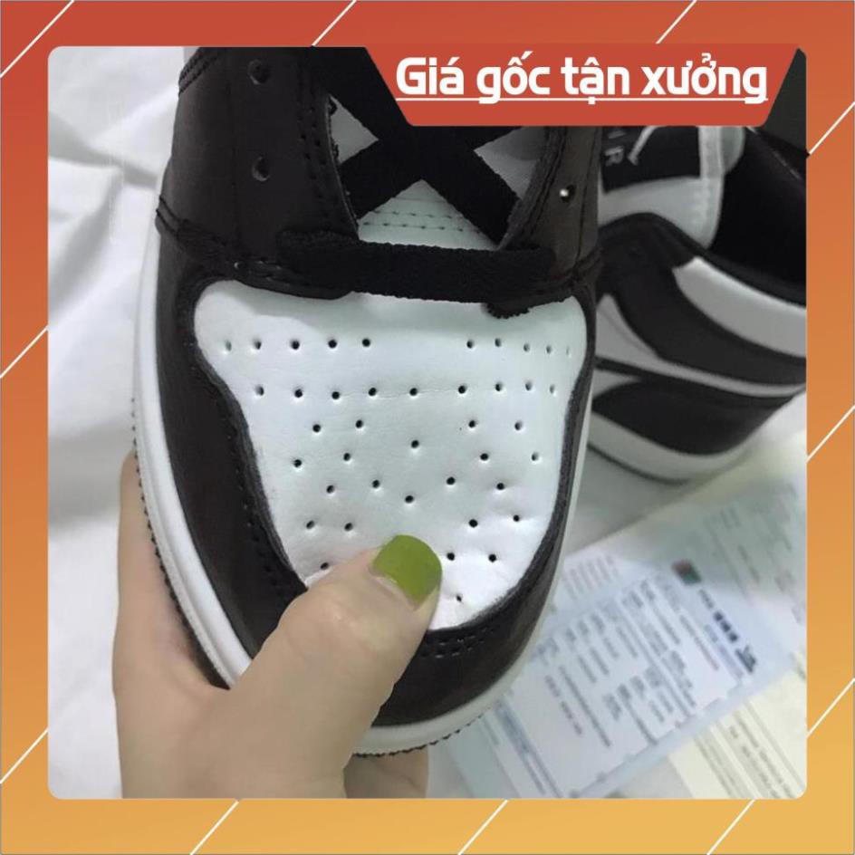 [FreeShip+ Hàng Xịn] Giày Jordan 1 panda đen trắng High, Giày JD1 Panda Cổ Cao Đen Trắng, Giày Da Bò Full Size