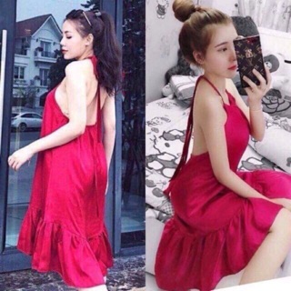 💋💋 Đầm yếm phi lụa na