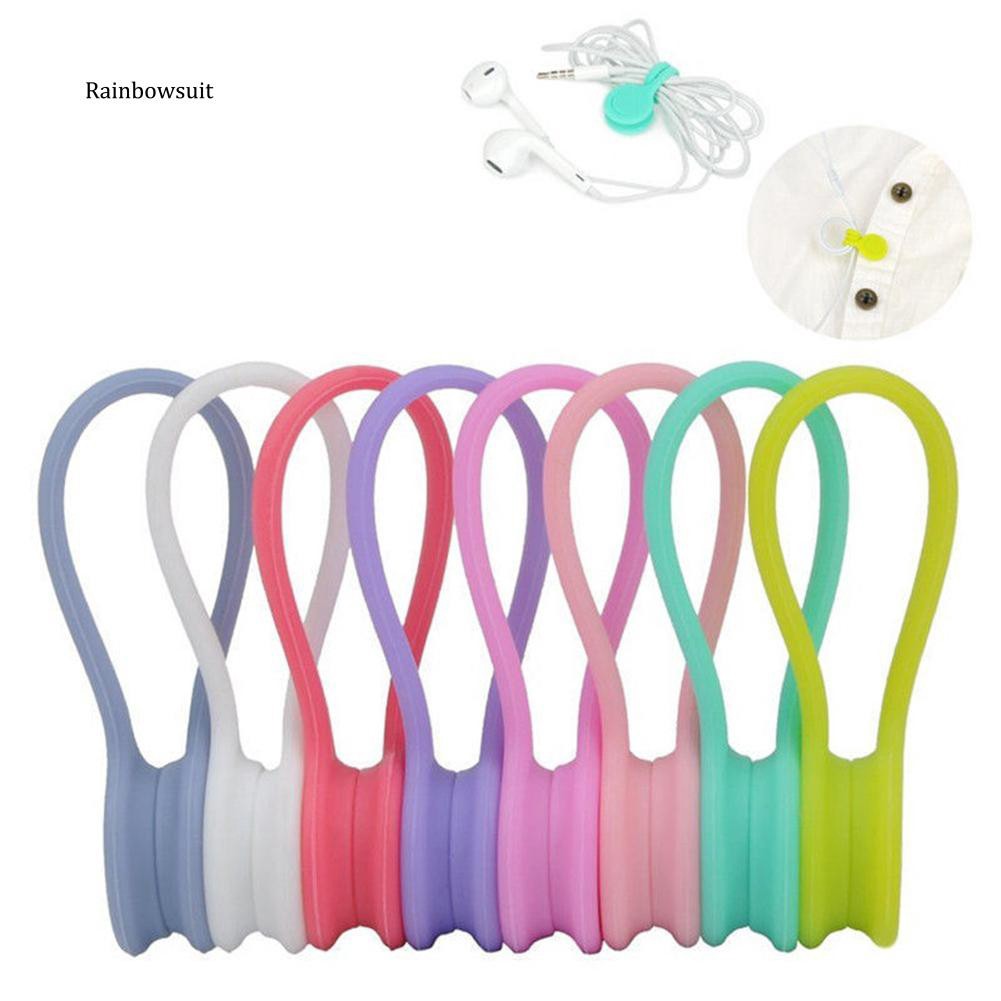 Bộ 4 Dụng Cụ Quấn Dây Cáp Bằng Silicone Từ Tính Đa Năng