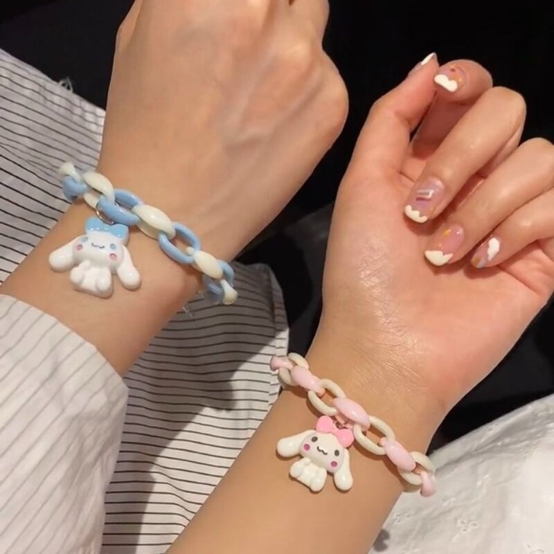 Vòng đeo tay WE FLOWER acrylic mặt hình chú cún hoạt hình cinnamoroll đáng yêu dành cho nữ