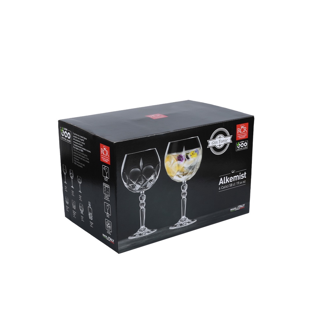 Bộ 6 Ly Rượu Vang Thuỷ Tinh Pha Lê RCR Alkemist Gin Tonic Goblet 580ml