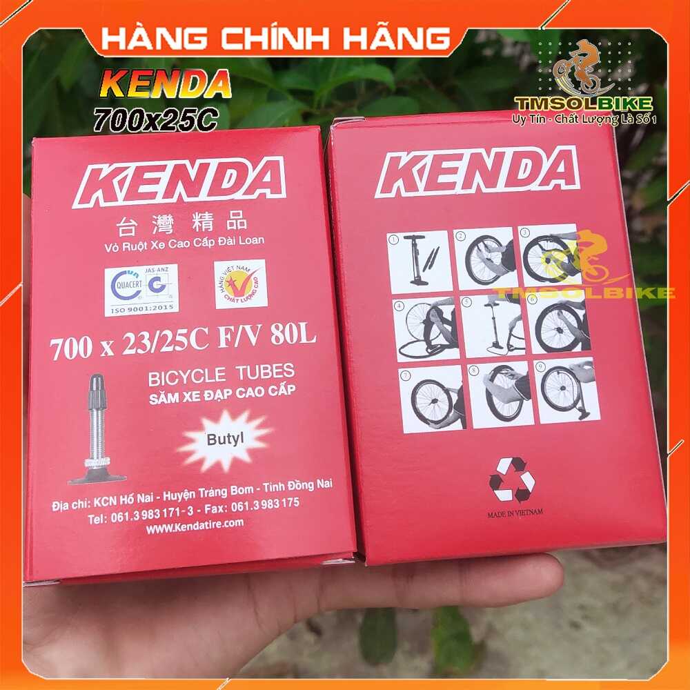 Săm Ruột Xe Đạp KENDA 700x25C  FV80L Van Gạo Van Xe Đạp Dài 80mm