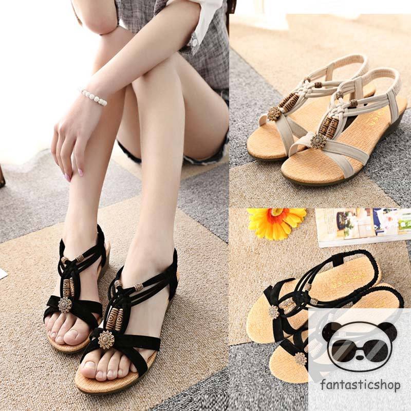 Giày sandal phong cách Bohemian thanh lịch dành cho nữ