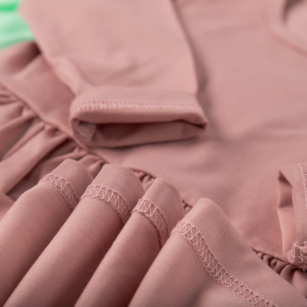 Váy bé gái dài tay chất cotton có túi hoạ tiết da báo thời trang thiết kế cao cấp GV31