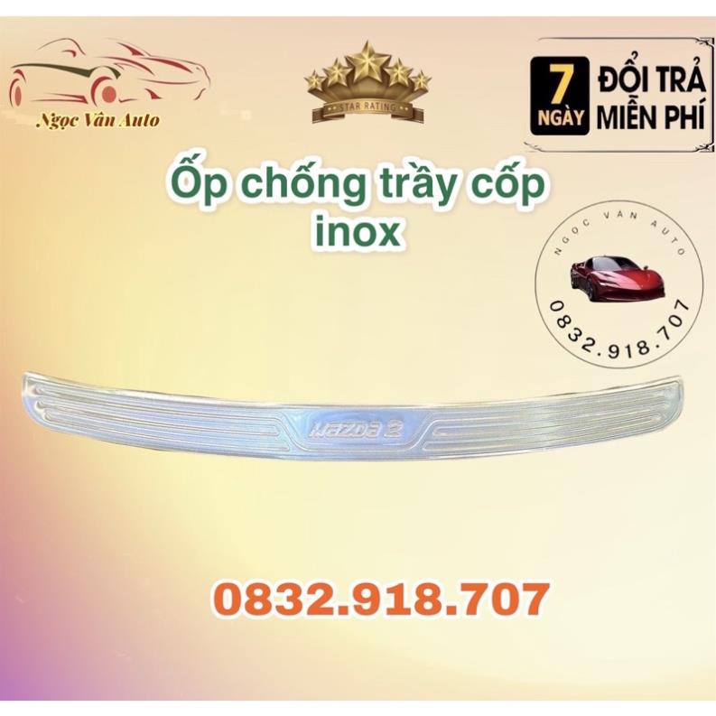 Ốp chống trầy cốp ngoài Mazda 2 2015 - 2022 Bản Sedan mẫu inox