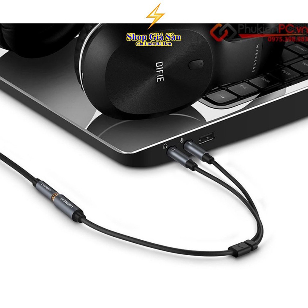 Cáp gộp loa, cáp gộp dây loa 2 vào 1 audio và mic 3.5mm