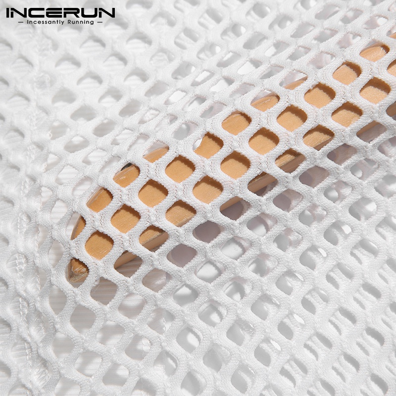 Áo INCERUN màu trắng tay dài thời trang dành cho nam