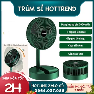 Quạt tích điện mini 3 chế độ để bàn cao cấp