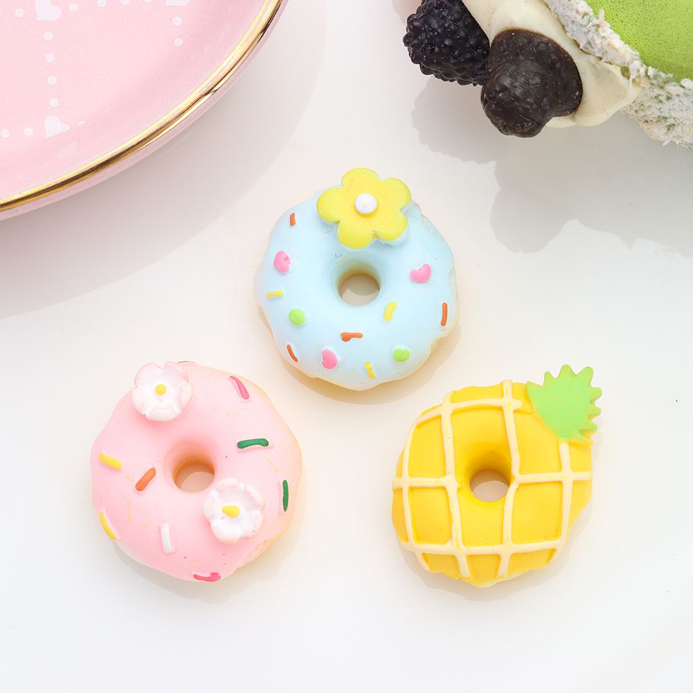 Đồ trang trí hình bánh donut bằng resin xinh xắn làm đẹp nhà búp bê DIY
