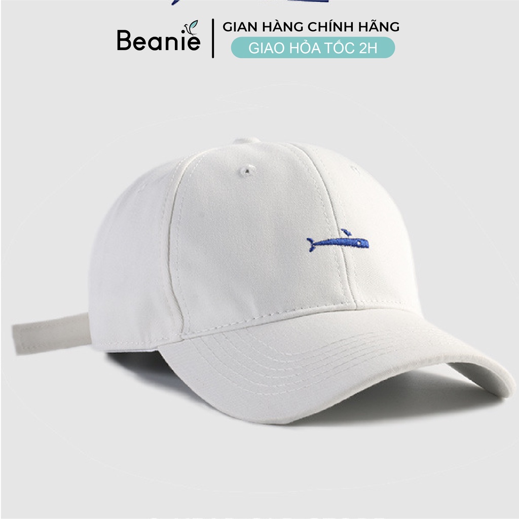 Mũ Lưỡi Trai Thêu Hình Cá Mập BEANIE Giá Rẻ Hàn Quốc, Nón Kết Trơn Unisex Nam Nữ  Màu Be, Đen, Trắng LT03