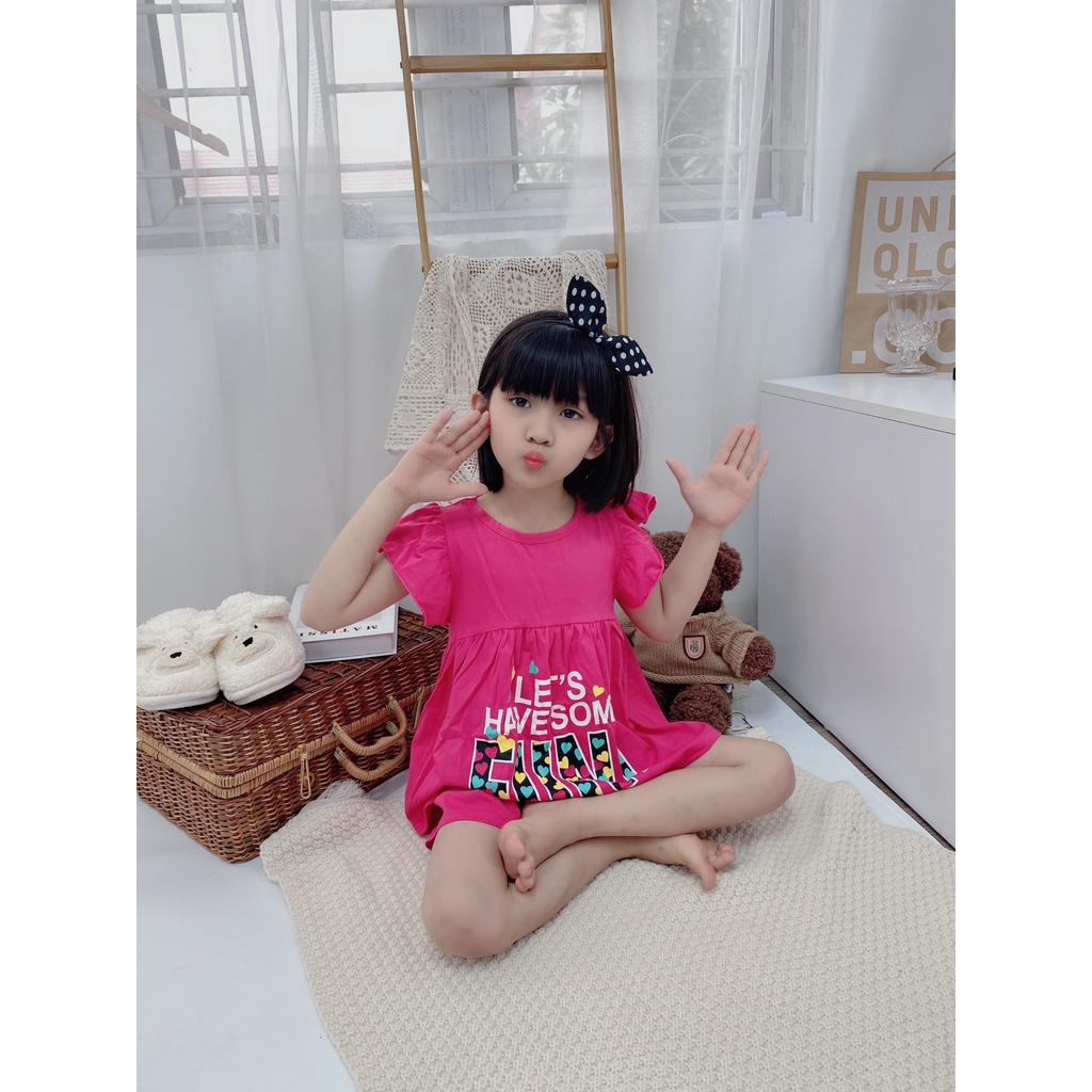 Bộ cotton Bé Gái 20-36kg-M0052- Chất cotton xuất dư mềm mịn thấm hút mồ hôi