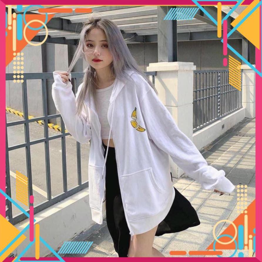 [Mặc là Auto Sang] Áo Khoác Nỉ In Hình Quả Chuối cực đẹp ( Loại nỉ dày vừa, mặc vừa ấm mà thoáng) | BigBuy360 - bigbuy360.vn