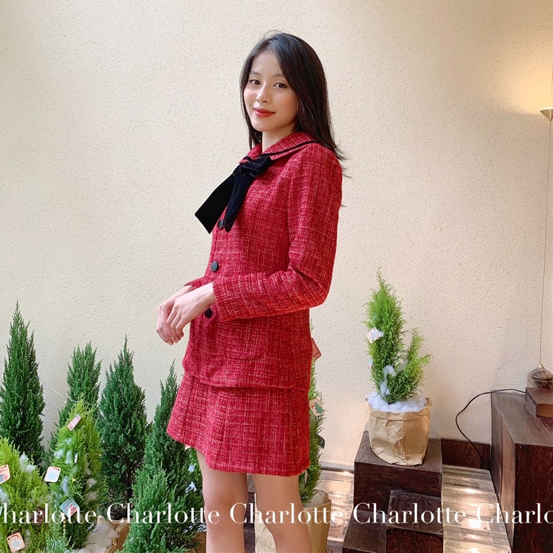 Set TWEED phối NHUNG Áo & Chân váy