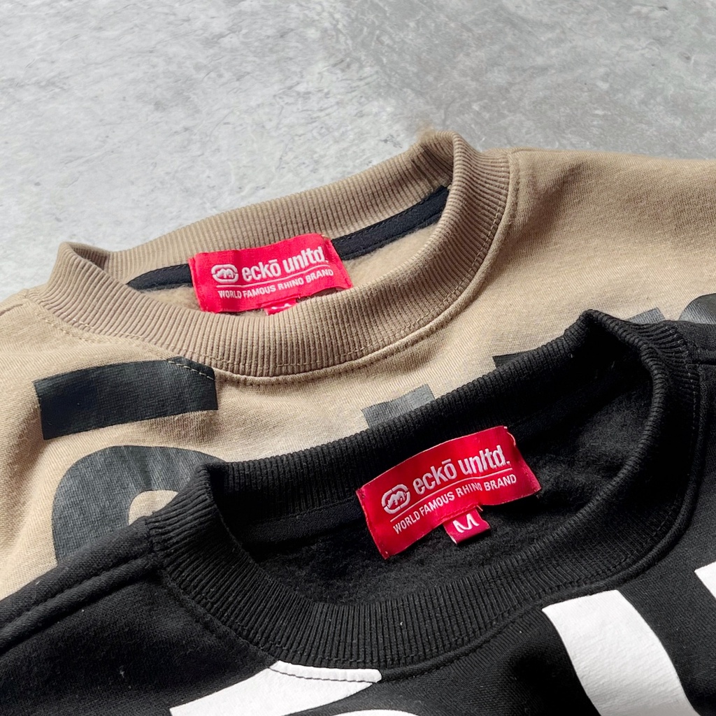 B-tb-Áo thun dài tay ECKO OverTEXTShoulder-Đen/BE