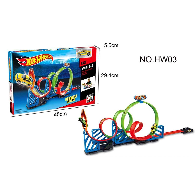 Bộ đồ chơi đua xe Hot Wheels xoay 2 vòng 360 độ HW01/HW02/HW03/HW04/HW06