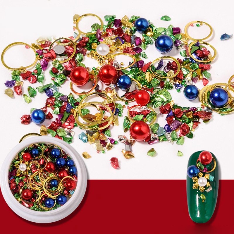 Phụ Kiện Đinh Tán Trang Trí Móng Tay Họa Tiết Giáng Sinh DIY