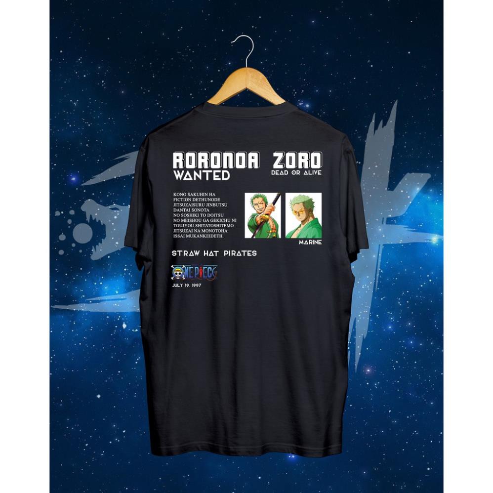 (SALE MẠNH) Áo Thun Lệnh Truy Nã Roronoa Zoro Cực Chất | One Piece độc đẹp giá rẻ nhất