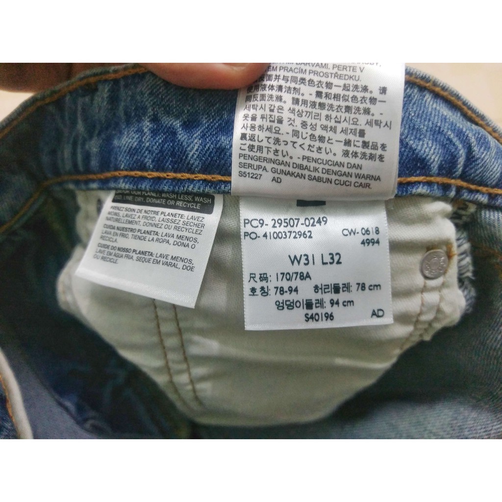 Quần Levis 502 Taper Fit Jean 31x32 chính hãng