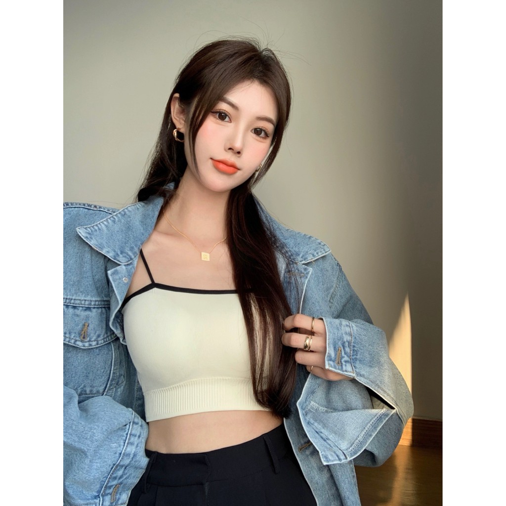 Áo Bra Cotton Nhiều Màu Phối Viền Đen Cá Tính 7580