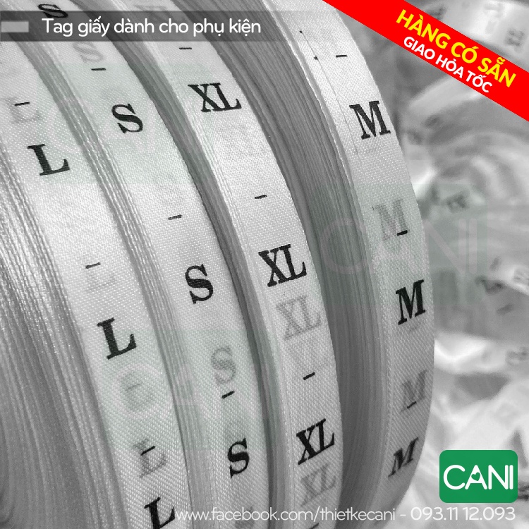 Mác Size cotton Mác size satin - Hàng có sẵn hoac in theo yêu cầu