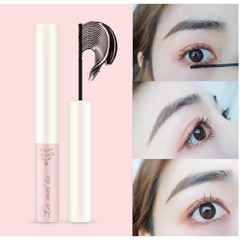 Mascara Siêu Mảnh Tơi Mi Dày Cong Mi Lameila SKINNY MICROCARA Vỏ Hồng