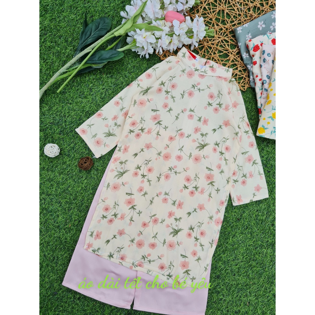Áo Dài Họa Tiết Hoa Nhí