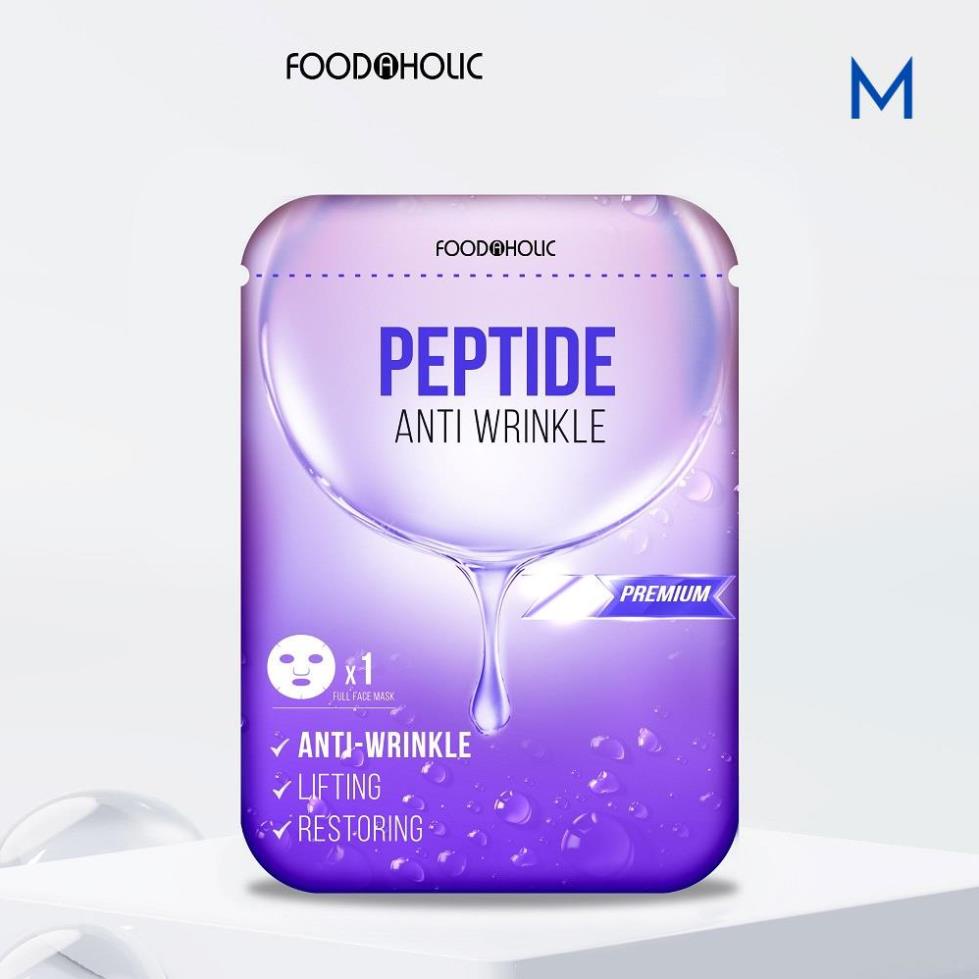 Mặt Nạ Foodaholic Peptide Anti Wrinkle Mask Giúp Trẻ Hoá, Lấp Đầy Vết Nhăn  23ml - PEPTIDE A0