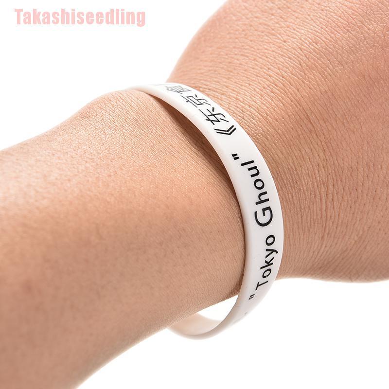 Vòng Tay Silicon Đen In Hình Tokyo Ghouls