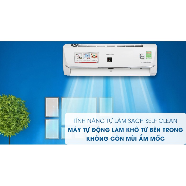 Miễn phí công lắp đặt_Điều hoà Sharp J-Tech Inverter, Có Plasmacluster ion, Kết nối SmartPhone AH-XP10WHW, AH-XP13WHW