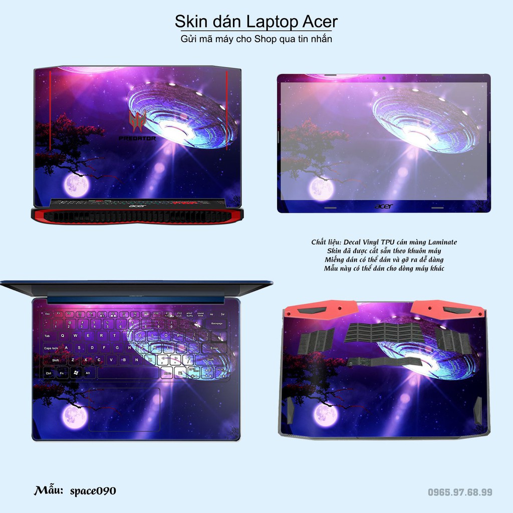 Skin dán Laptop Acer in hình không gian _nhiều mẫu 15 (inbox mã máy cho Shop)