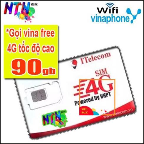 Sim 4G itel gói may💝 gọi vina miễn phí, lên mạng miễn phí 90gb giống gói 💝vina vd89