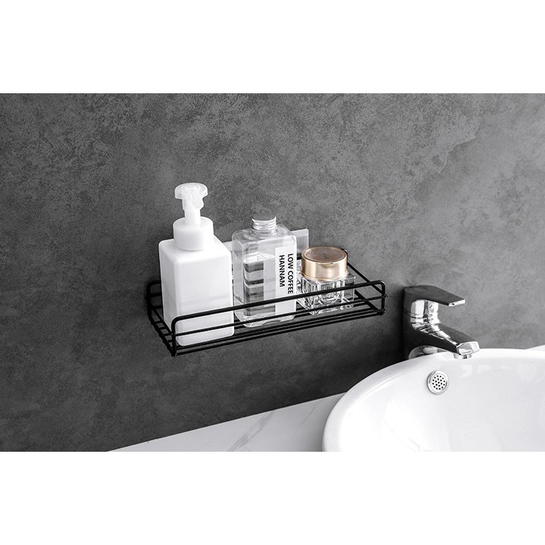 Kệ sắt chữ nhật để đồ nhà tắm dính tường trang trí đa năng | BigBuy360 - bigbuy360.vn